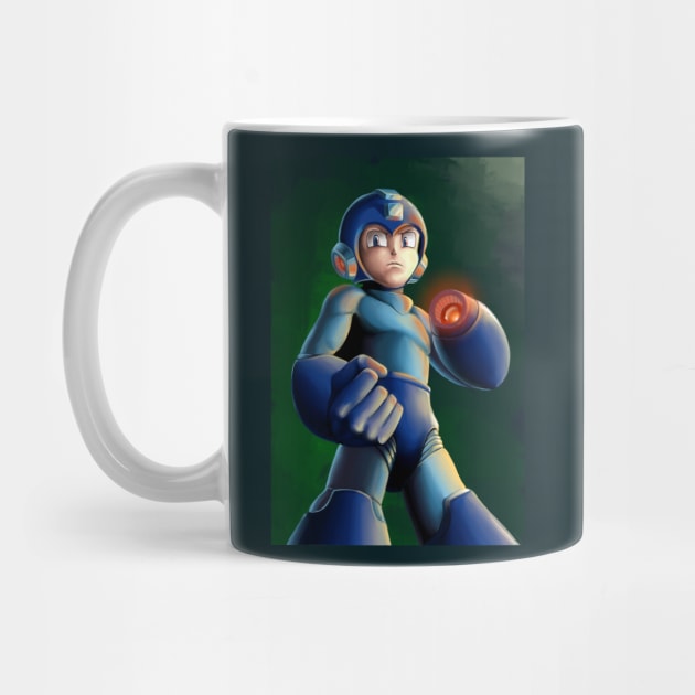 Mega Man Painted T-Shirt by andrewvado